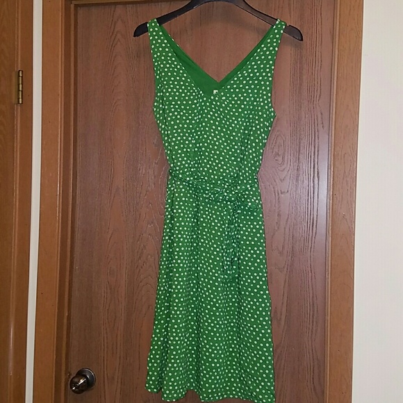 a new day green polka dot dress Green Polka Dot Strappy Tailored Dress main image 1